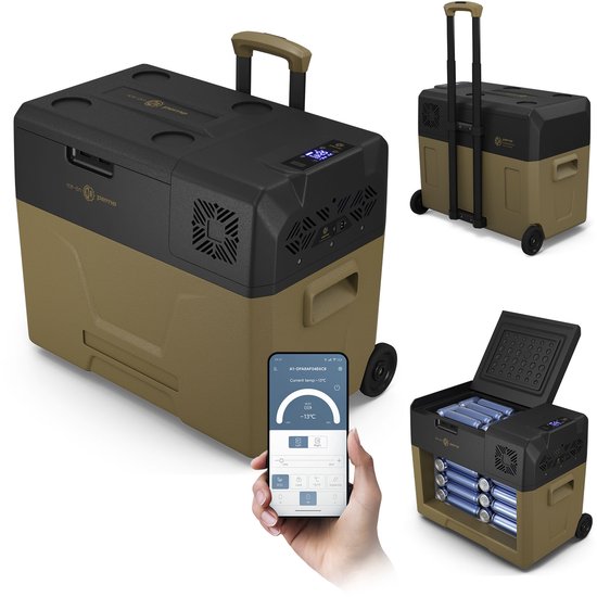 PEME Expedition Elektrische Koelbox, 39 liter, 12V, 220/230 Volt AC/DC, Aansluiting voor Auto en Camping, thermo-elektrisch Frigobox - lichtbruin van Merkloos