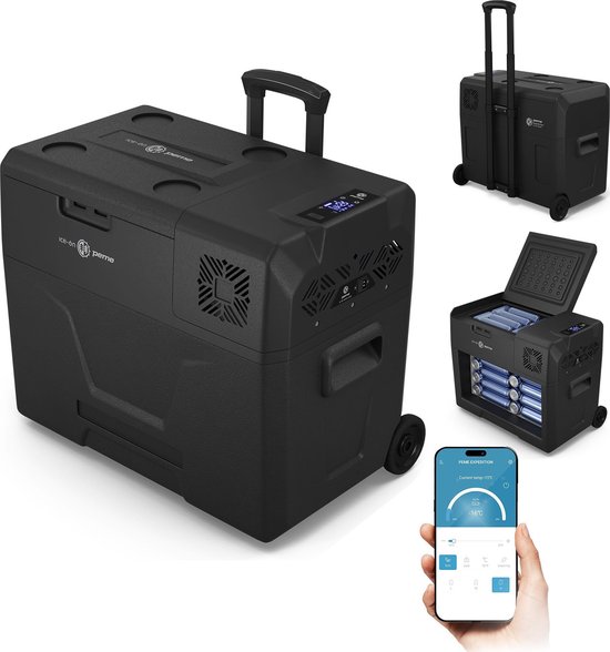 PEME Expedition Elektrische Koelbox, 39 liter, 12V, 220/230 Volt AC/DC, Aansluiting voor Auto en Camping, thermo-elektrisch Frigobox - Zwart van Merkloos