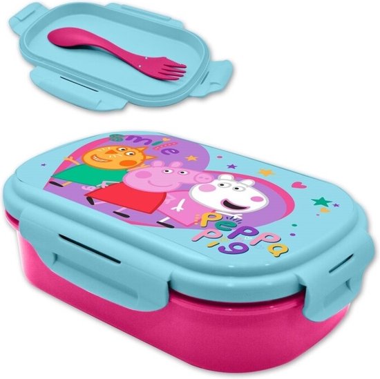 Peppa Pig Lunchbox met bestek van Peppa Pig
