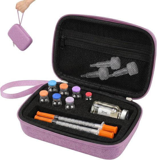 Peptide koelbox voor 2-3 ml ampullen, draagbare koeltas voor insuline, ideaal voor reizen en opslag