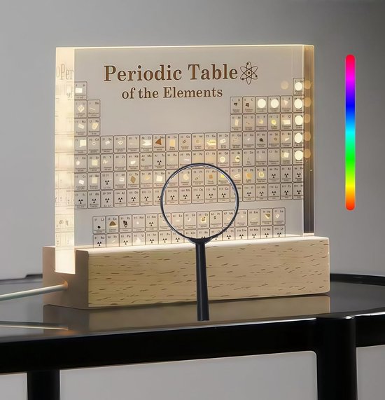 Periodiek Systeem met 83 Echte Elementen in Acryl Display van Merkloos