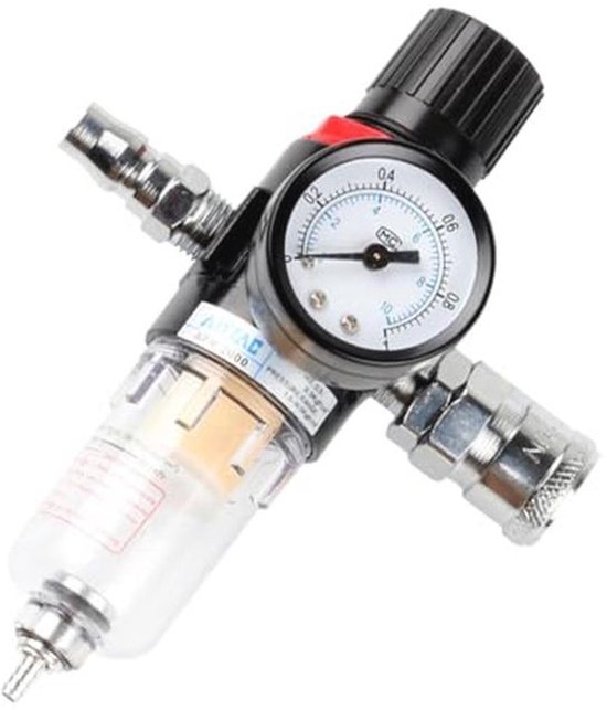 Perslucht Onderhoudseenheid met Drukregelaar en Waterafscheider - 1/4 inch Compressor Accessoire van Merkloos