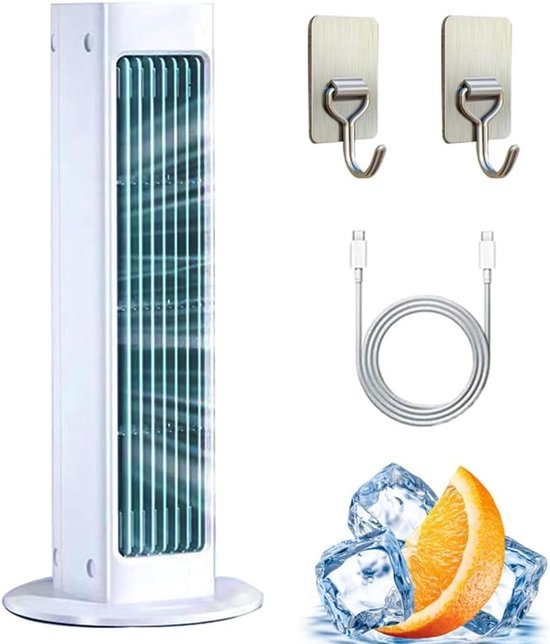 Persoonlijke Luchtkoeler - Compacte Ventilator - Persoonlijke Koeling - Stil Energiezuinig - 13x5x3cm - Wit