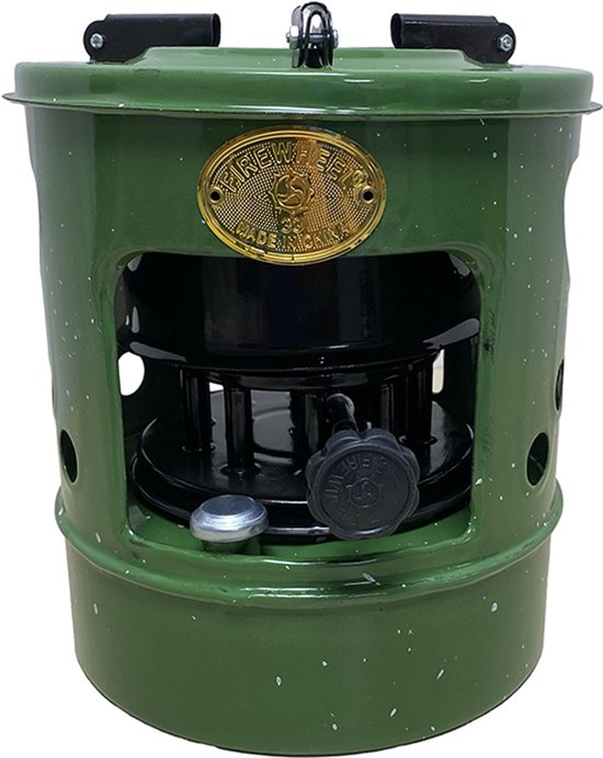 Petroleumstel – Groen/Zwart Geëmailleerd Staal – Zuinig Kooktoestel – Voor Binnen & Buiten – Zonder Gas of Elektra
