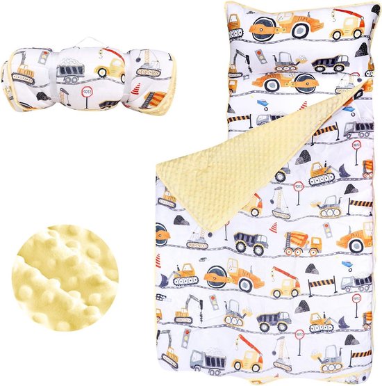Peuter Slaapmat - Kinderdagverblijf Mat - Comfortabel Slapen - Verwijderbaar Kussen - 140 x 58 cm - Ruimte