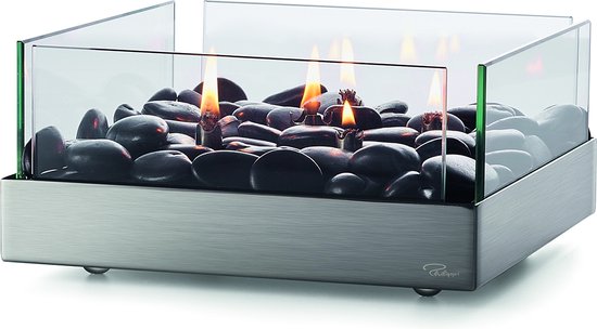 Philippi Fireplace - Sfeerhaard - Olielamp - Tafelhaard - Glas - Roestvaststaal
