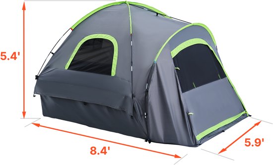 Pick-up Truck Tent, 1,95 - 2,0 m, 2 - 3 Personen, Waterdicht PU2000, Dubbel Gelaagde Ramen, Stabiel met Opbergtas voor Kampeeravonturen van Vevor
