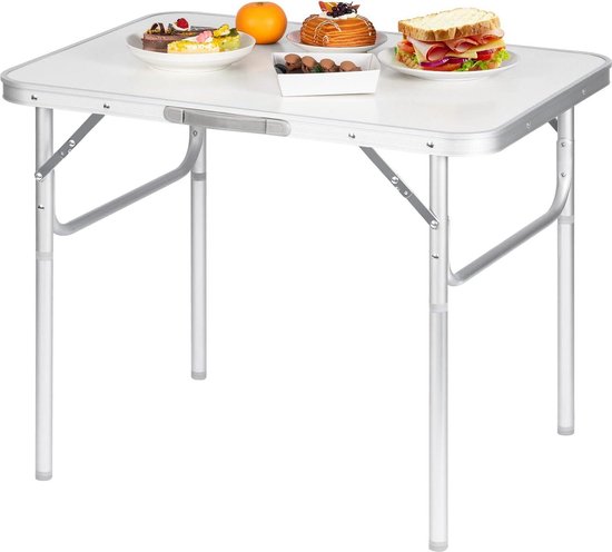Picknicktafel Wandeltafel inklapbaar in aluminium en MDF - Campingtafel hoogte verstelbaar camping table van $