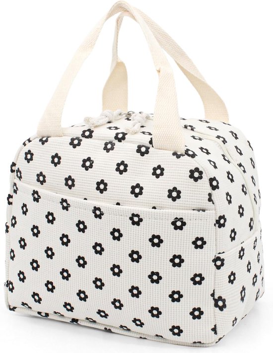 Picknicktas - Koeltassen - Lunchtas - Isolatie - Handvat Riem - Koeltas - Lunch Bag - Geïsoleerde - voor werk, school, picknicks en buitenactiviteiten – 26x18x21 cm - 10 Liter - Wit