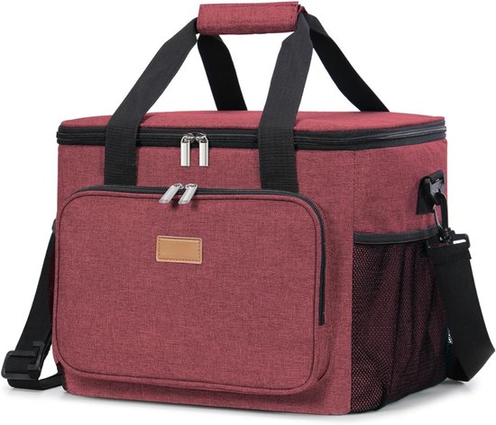 Picknicktas - Picknickmand - Lunchtas - Lunch Bag - Koeltas - Koelrugtas - Koelrugzak - Cooler Bag - Thermotas - 24L - Bordeaux - van Imperatoris van Merkloos