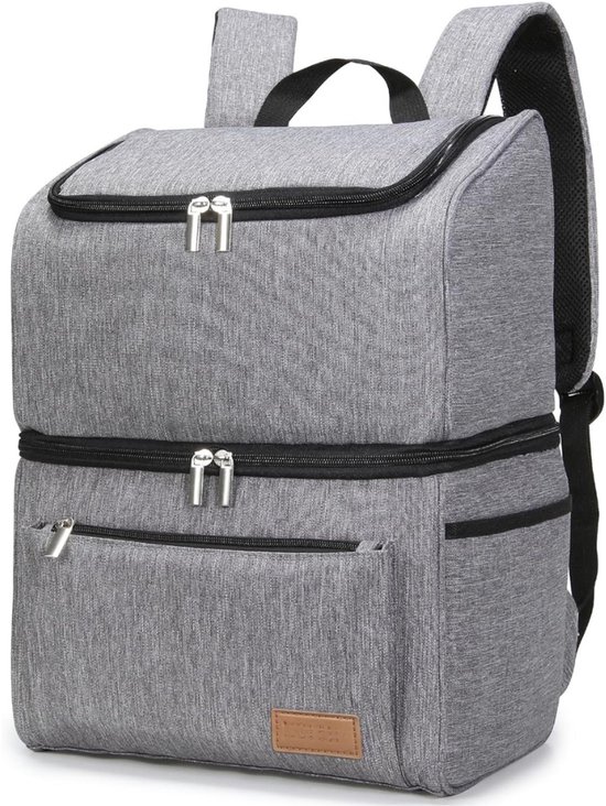 Picknicktas - Picknickmand - Lunchtas - Lunch Bag - Koeltas - Koelrugtas - Koelrugzak - Cooler Bag - Thermotas - Stof - 21L - Grijs - van Imperatoris van Imperatoris