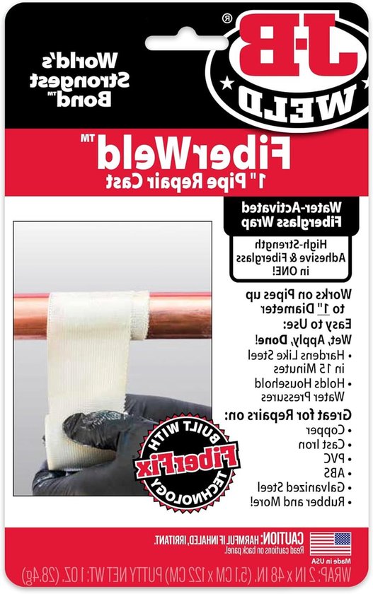 Pijp Reparatie Kit - Glasvezel Tape - Lekkages Dichten - Waterdichte Binding - 2" x 48" - Wit