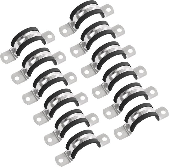 Pijpklemmen, 30mm diameter 304 roestvrij stalen buisband u-Tube riemklem voor buis, pijp of draadkoord (12 stuks) van Merkloos
