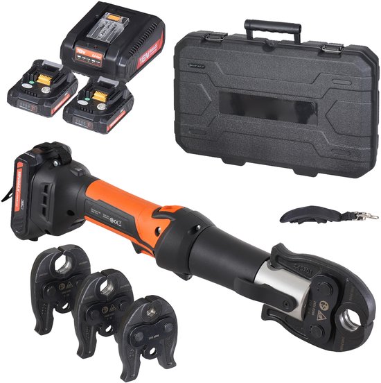 Pijpkrimptang - 3-in-1 - V15-V22-V28 - 2,0 Ah Batterij - 2 Stuks van Merkloos