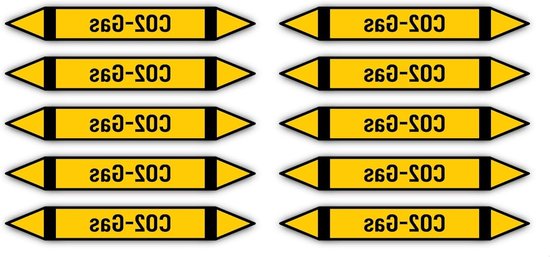 Pijpleiding Markering Stickers - Gas Labels - Industriële Veiligheid - Volgens DIN 2403 - 100 x 15 mm - Blauw