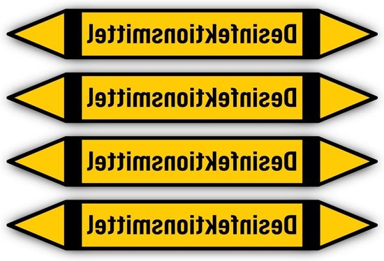 Pijpleidingmarkering Stickers - Veiligheidslabels Gas - Industriële Markering - Volgens DIN 2403 - 300 x 45 mm 4 stuks