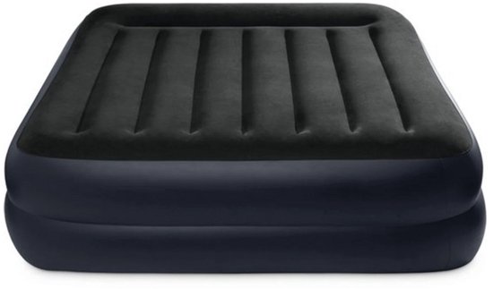 Pillow Rest opgevulde luchtbed met ingebouwde pomp - 152 x 203 x 42 cm, zwart