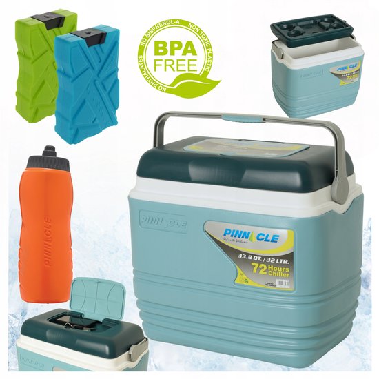 Pinnacle TPX7000 Koelbox 32L Blauw + 2 Koelpacks & Bidon