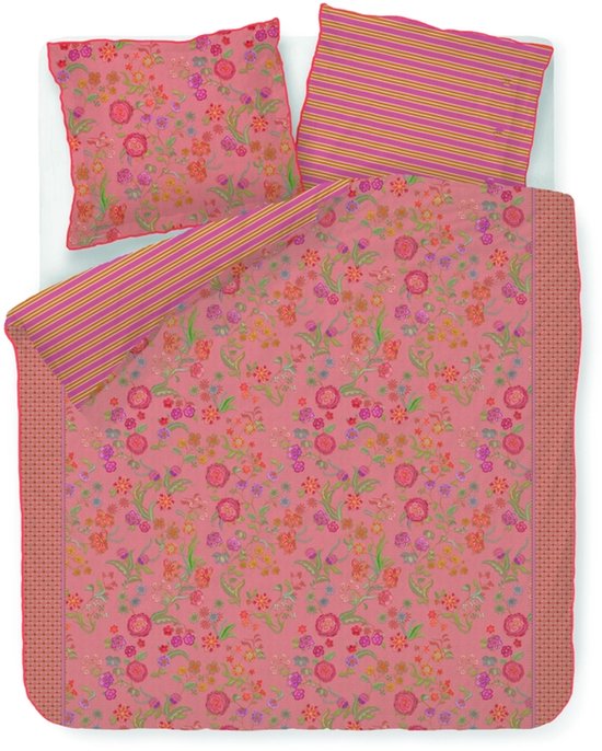 Pip Studio Coco Flower dekbedovertrek - Lits-Jumeaux - 240 x 200/220 cm - Koraal