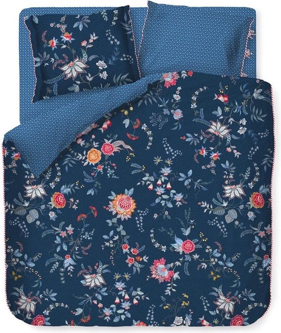Pip Studio Flower Festival dekbedovertrek - Lits-Jumeaux XL - 260x200/220 - Donker Blauw van Pip Studio