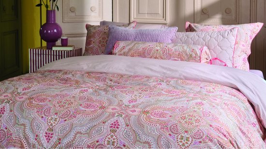 Pip Studio Moon Flower dekbedovertrek - Lits-Jumeaux XL - 260 x 200/220 cm - Licht roze van Merkloos