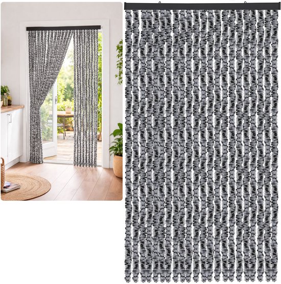 Pitt & Co.® Vliegengordijn Kattenstaart – Deurgordijn Chenille – 22 Pluche Draden – 90 x 200 cm – Op Maat te Maken