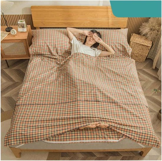 Plaid Slaapzak Voering - Reis Laken - Kamperen en Reizen - Lichtgewicht Compact - 180x210cm - Roze Plaid