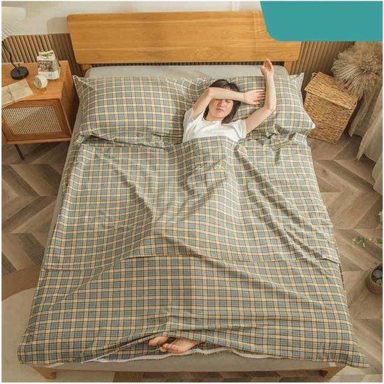 Plaid Slaapzak Voering - Reislaken Dekbed - Comfortabel Reizen - Lichtgewicht Compact - 80x210cm - Plaid