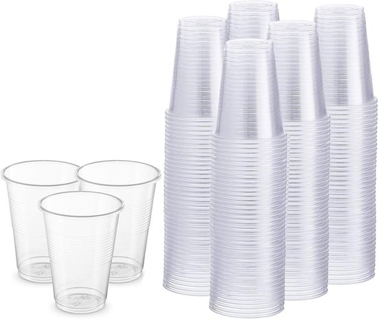 Plastic Bekers - Wegwerp Glazen - Feestjes en Evenementen - Breekbestendige Kwaliteit - 500 Stuks 180ml - Transparant