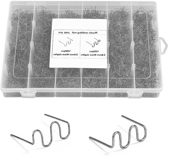 Plastic Lasapparaat Set - Reparatieset Kunststof - Kunststof Repareren - 2000 Voorgeknipt Materiaal - 2 Maten Lassen - Zilver van Merkloos