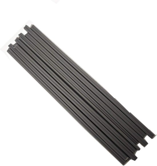 Plastic Lasstaven - Lasstrips Reparatie - Kunststof Repareren - Verschillende Kunststoffen - 25 cm - Zwart/Wit van Merkloos