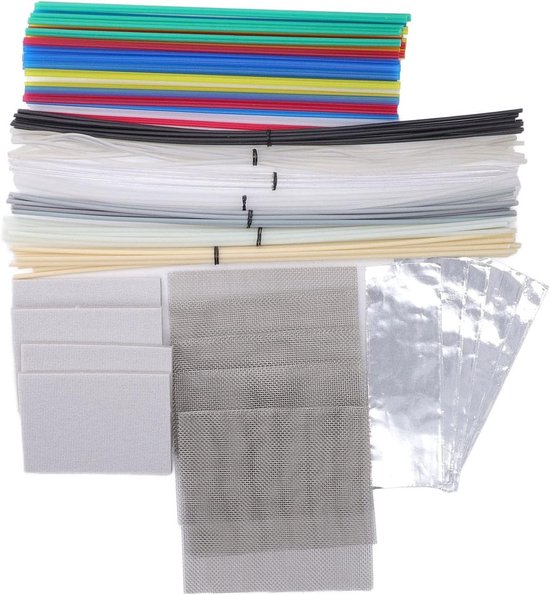 Plastic Lasstaven Set - Lasser Benodigdheden - Kunststof Reparatie - 7 Soorten Materialen - 106 Delen - 12 Kleuren