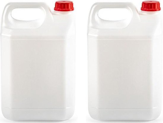 PlasticForte jerrycan voor water/vloeistoffen - 2x - kunststof - 13 x 18 x 29 cm - 5 liter van PlasticForte