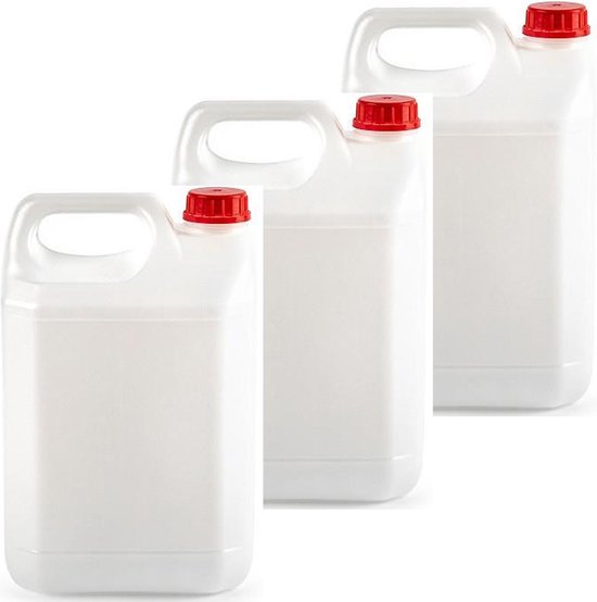 PlasticForte jerrycan voor water/vloeistoffen - 3x - kunststof - 13 x 18 x 29 cm - 5 liter van PlasticForte