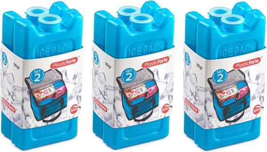 Plasticforte kleine koelelementen - 6x stuks - blauw - 11 x 5.5 cm - kunststof - goede kwaliteit