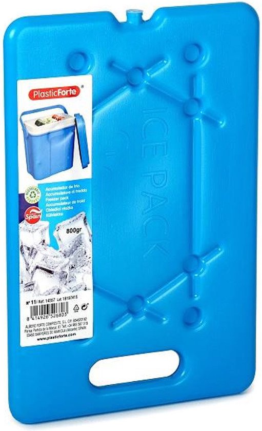 Plasticforte Koelelementen 200 gram - 11 x 16 x 1.5 cm - blauw - Voor koelbox en koeltas van PlasticForte