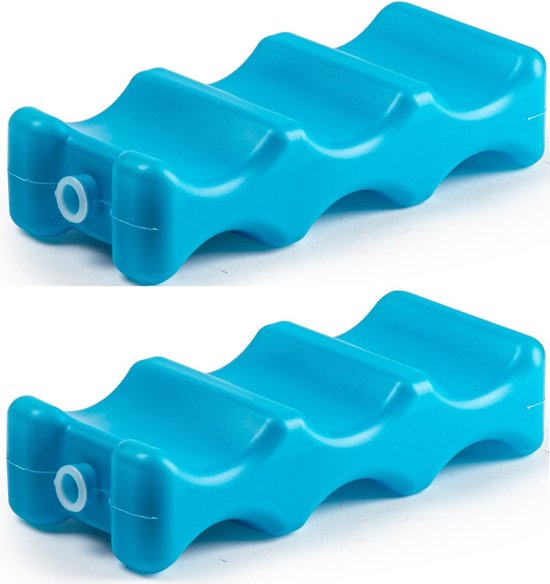 Plasticforte Koelelementen voor blikjes - 4x stuks - 22 x 9 cm - blauw - blikken koelelement - kunststof