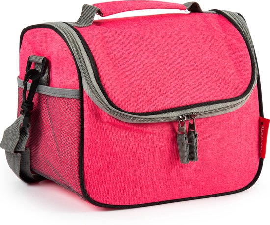 Plasticforte Koeltas/lunchtas Callela - rood - 6.5 liter - 17 x 26 x 20 cm - strand - lunchtas van Plasticforte
