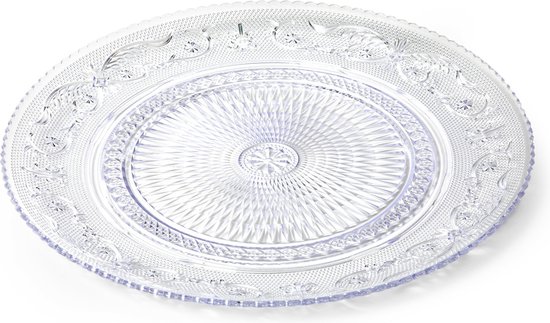 Plasticforte Onbreekbare Dinerborden - kunststof - kristal stijl - transparant - D31 cm