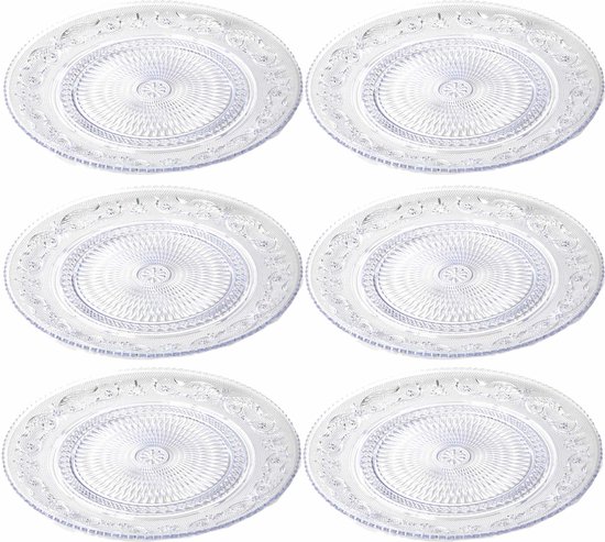 Plasticforte Onbreekbare Ontbijt/gebakbordjes - 10x - kunststof - kristal stijl - transparant - Dia 18 cm van Plasticforte