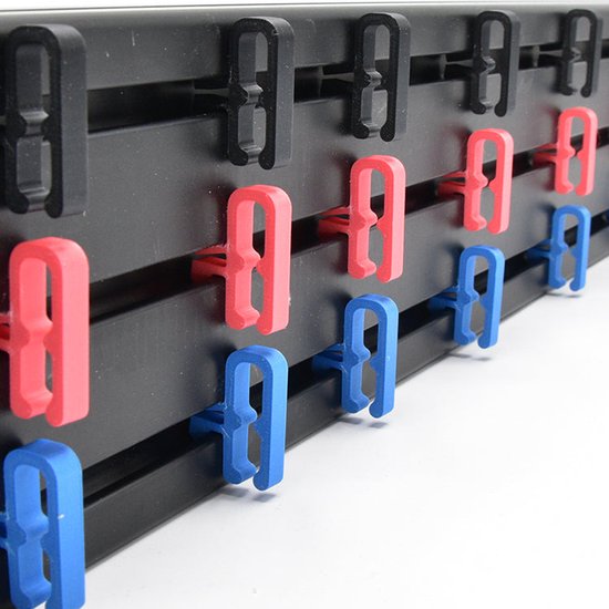 Platte Kabelmanagement Clips voor Sim Rig | Extrusieprofiel 4040 / 4080 / 8020 | Sim Racing Accessoires - Kleur Rood / 80 - 80 stuks van Sim-Lab