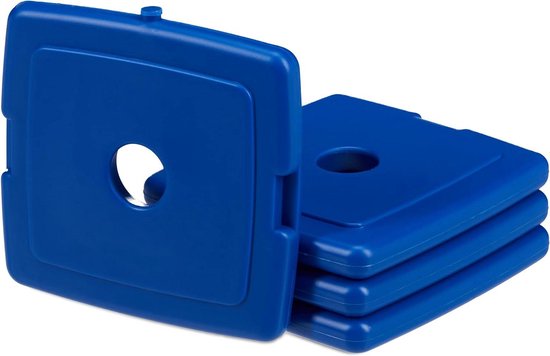 Platte koelelementen mini - 4 stuks koelblokken voor lunchbox en koeltas - klein formaat - blauw - 13x13x15 cm Platte koelelementen van Coolpack