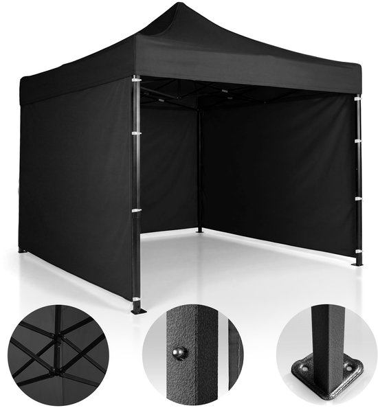Plonos Serie - Tuinpaviljoen - 3x3m - Zwart - Beschermend