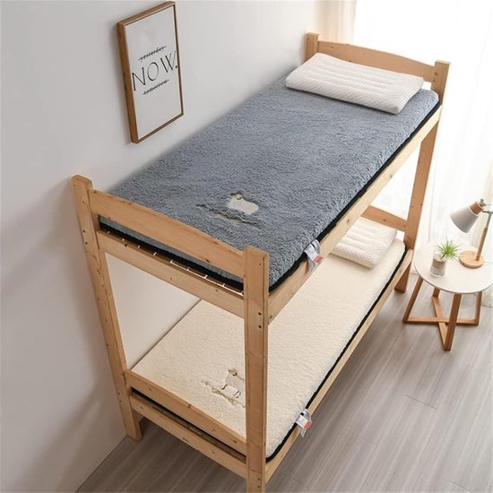 Pluche Vloermatras - Japanse Futon Matras - Flexibele Slaapoplossing - Opvouwbaar en Draagbaar - 150x200cm - Grijs