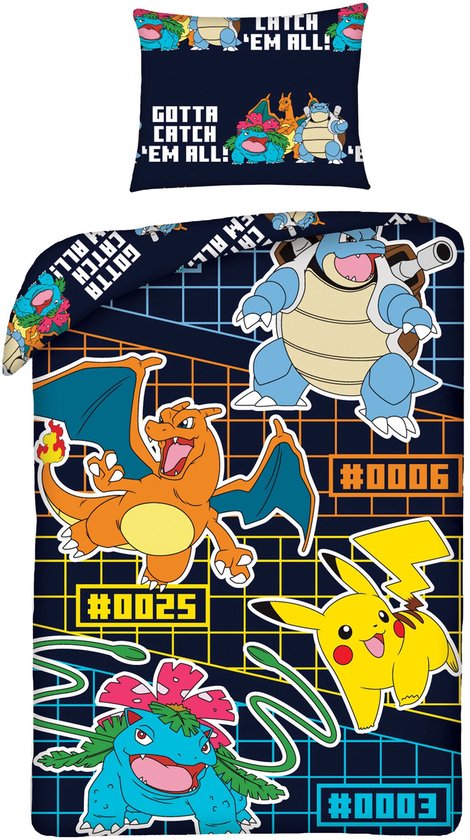 pokemon charizard Dekbedovertrek 140 x 200 cm (70 x 90 cm) polyester van Merkloos