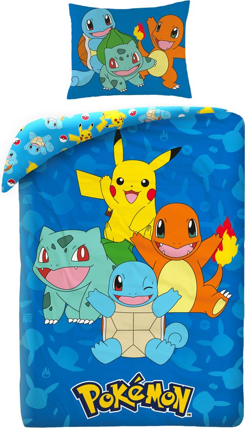 Pokémon Dekbedovertrek, Benjamin - Eenpersoons - 140 x 200 cm - Polyester van Merkloos