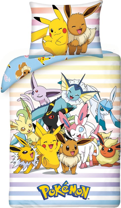 Pokémon Dekbedovertrek Catch 'Em All - 140 x 200 cm + 70 x 90 cm - Katoen van Pokémon