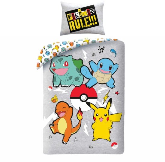 Pokemon Dekbedovertrek - POK-472BL van Merkloos