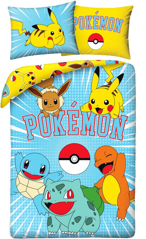 Pokémon Dekbedovertrek Power Ball - 140 x 200 cm + 70 x 90 cm - Katoen