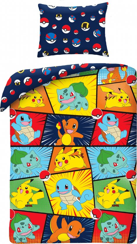 Pokemon Dekbedovertrek ready 140 x 200 cm - 90 x 70 cm - Katoen van Pokémon
